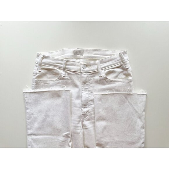 MOTHER The Hustler Ankle Fray Fairest of Them All White Flare Jeans, Size 30 - Picture 12 of 15